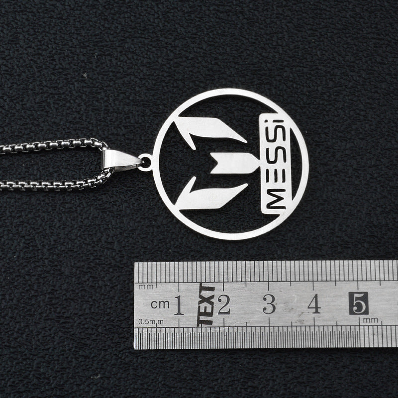 Messi Football Surrounding Titanium Steel Pendant Boy Necklace Hip Hop Street Necklace Souvenir