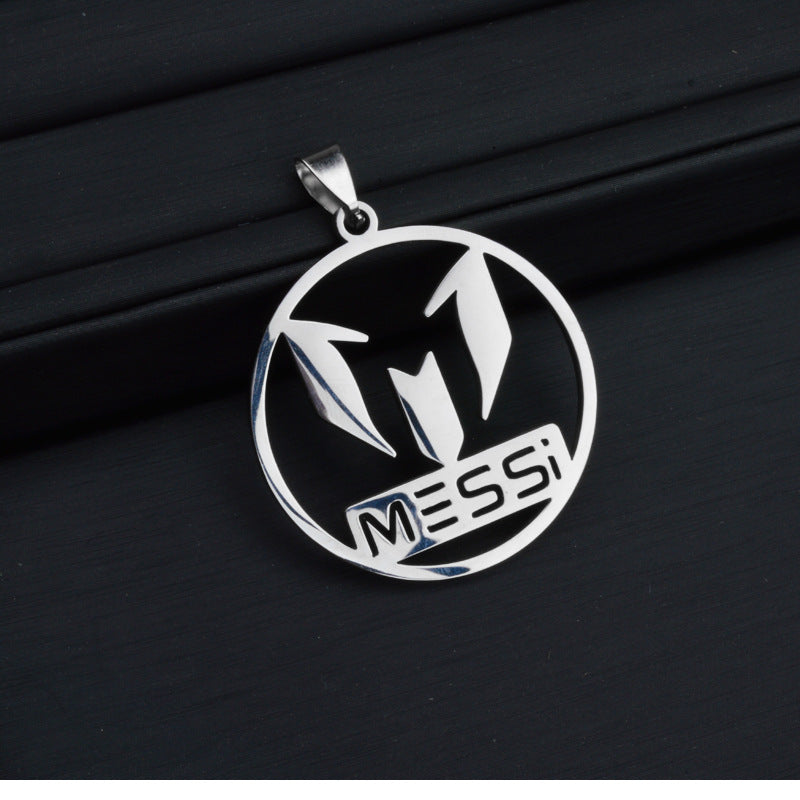 Messi Football Surrounding Titanium Steel Pendant Boy Necklace Hip Hop Street Necklace Souvenir